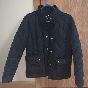 J Crew Black Quilted Jacket